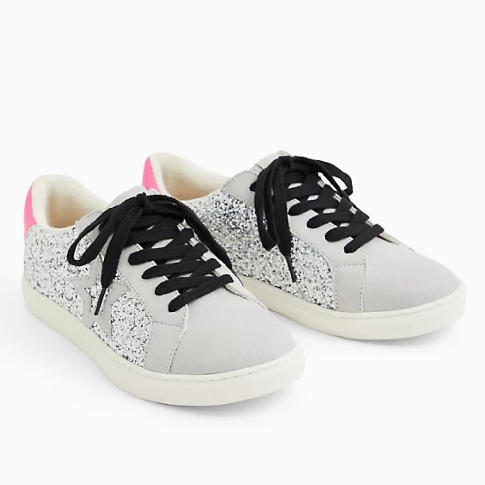 White Glitter LowTop Sneakers